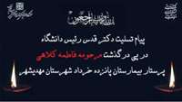 پیام دکتر کامران قدس، در پی درگذشت تلخ و باورن نکردنی سرکار خانم فاطمه کلاهی